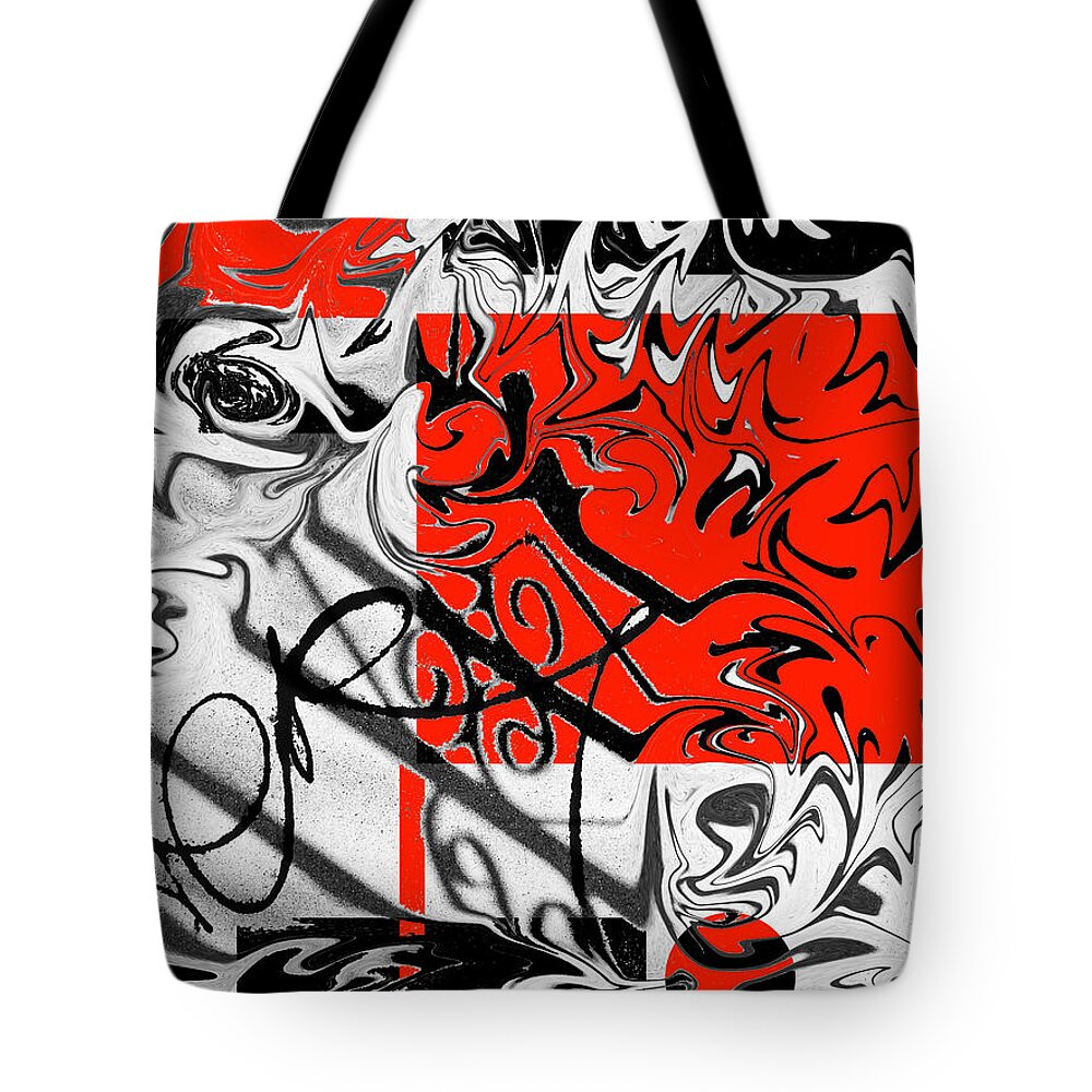 Abstract Tote Bag featuring the digital art Opera by Fei A