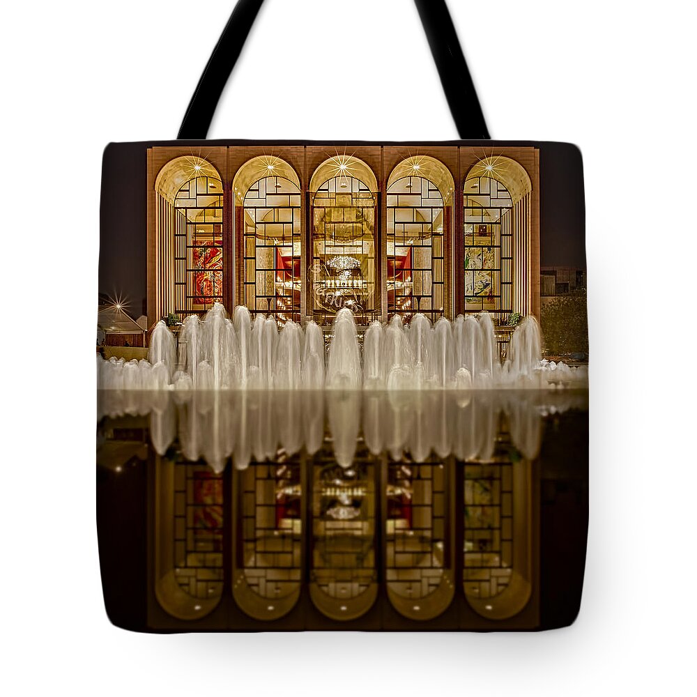 Metropolitan Opera House Tote Bag featuring the photograph Opera House Reflections by Susan Candelario