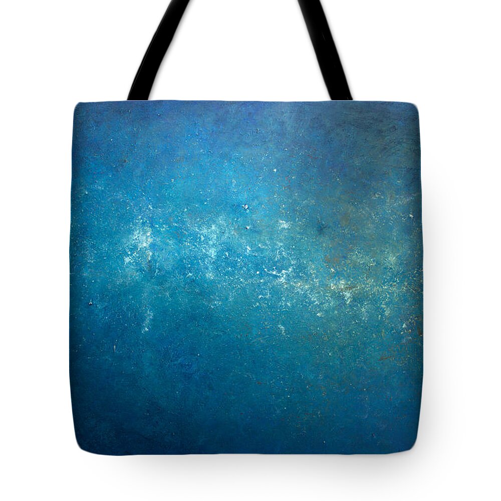 Derek Kaplan Art Tote Bag featuring the painting Opt.1.15 Mr Blue Sky by Derek Kaplan