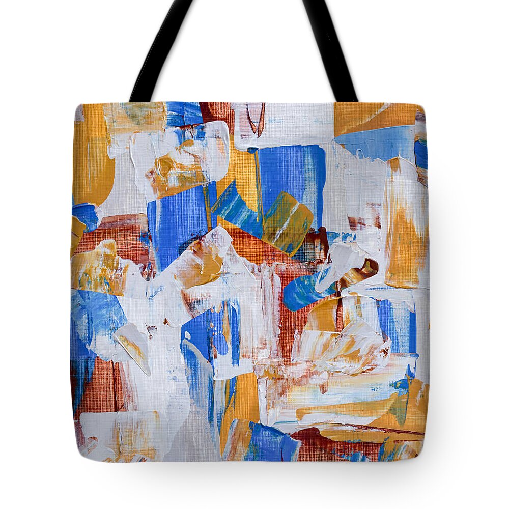 Background Tote Bag featuring the painting Orange And Blue by Heidi Smith