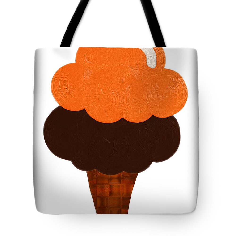 Food Tote Bag featuring the digital art Orange And Chocolate Ice Cream by Andee Design