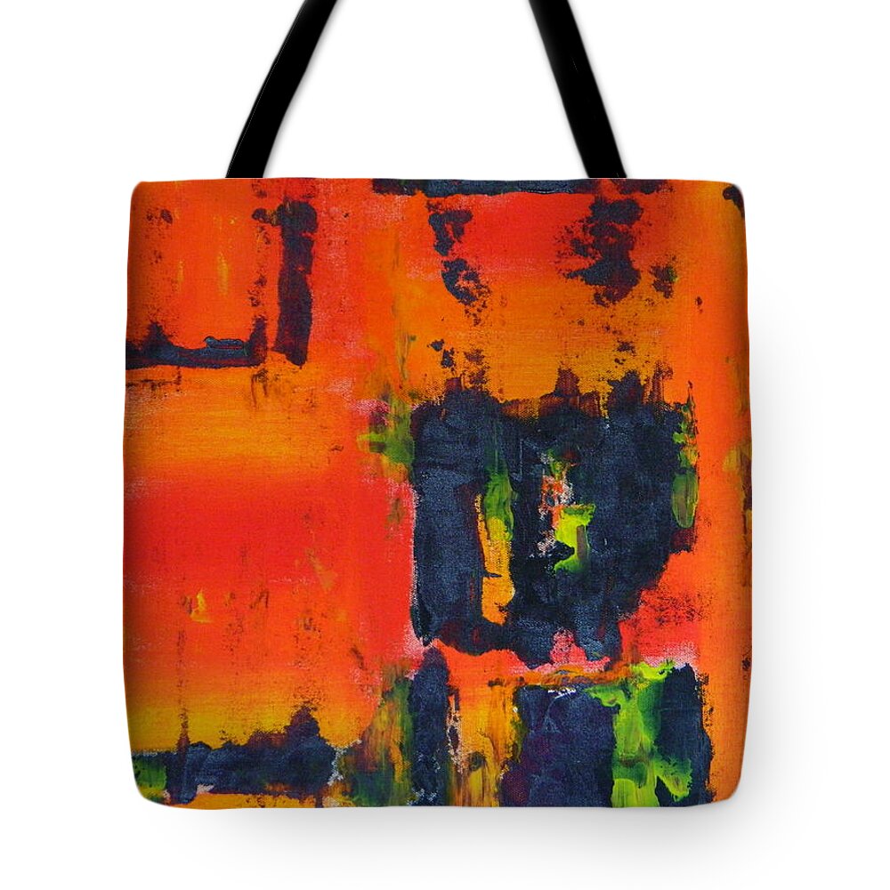 Abstract Tote Bag featuring the painting Orange Day by Everette McMahan jr