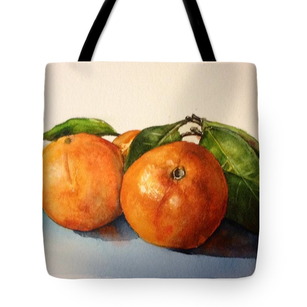 Watercolor Tote Bag featuring the painting Orange by Diane Ziemski