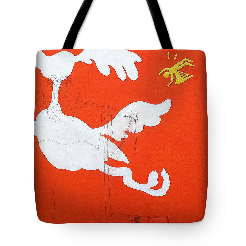 Palm Springs Tote Bag featuring the painting Orange Palm Springs Idyll by Stan Magnan