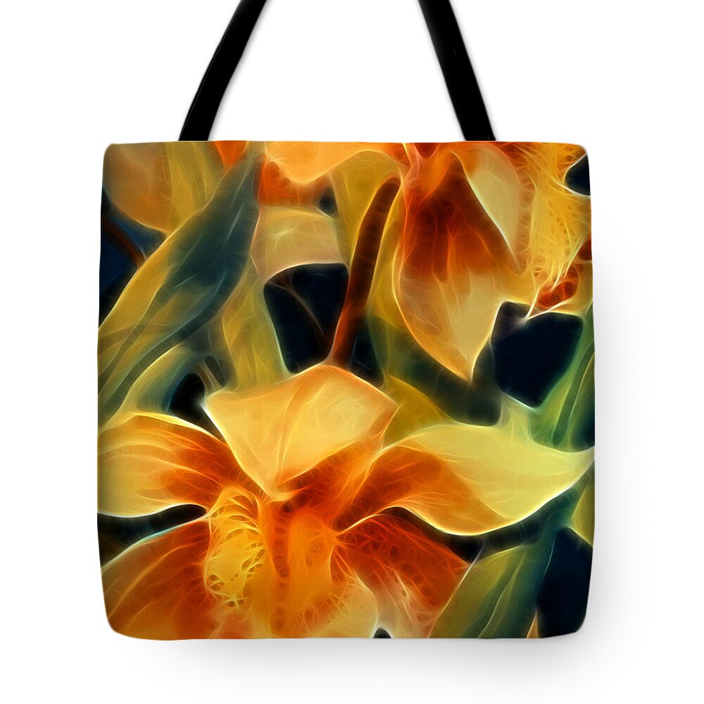 Floral Tote Bag featuring the painting Orchid II Life by Francine Dufour Jones