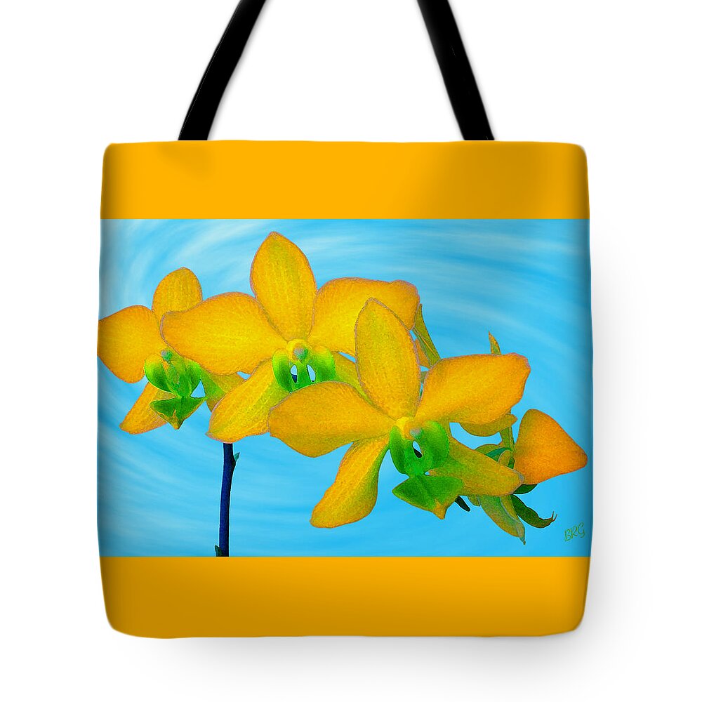 Orchid Flower Tote Bag featuring the photograph Orchid In Yellow by Ben and Raisa Gertsberg