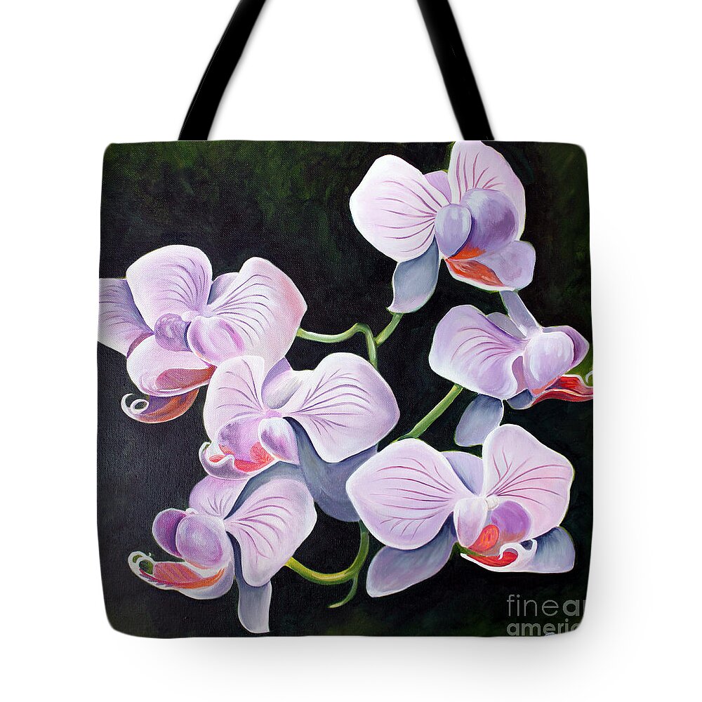 Orchids Tote Bag featuring the painting Orchids II by Debbie Hart