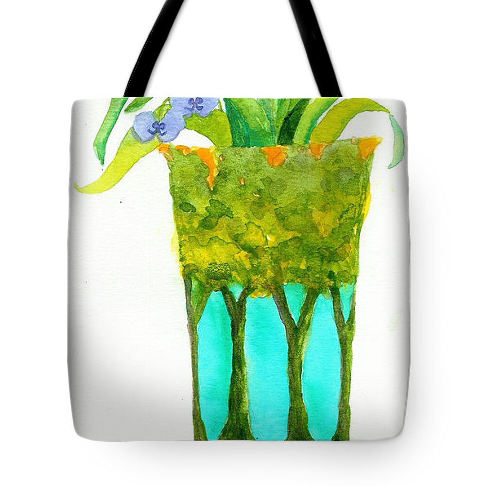 Orchids Tote Bag featuring the painting Orchids in Vase by Anne Marie Brown