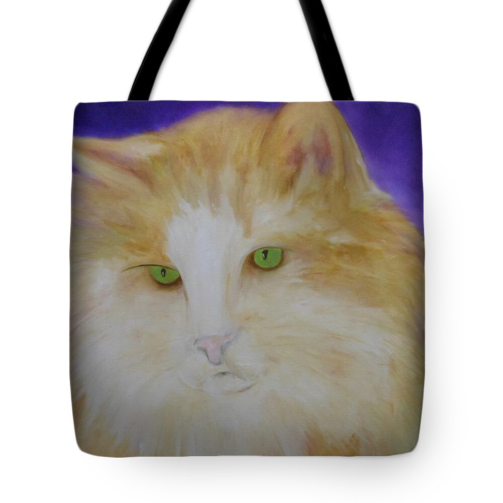 The Race Tote Bag featuring the painting Organe Cat by Frederick Lyle Morris - Disabled Veteran