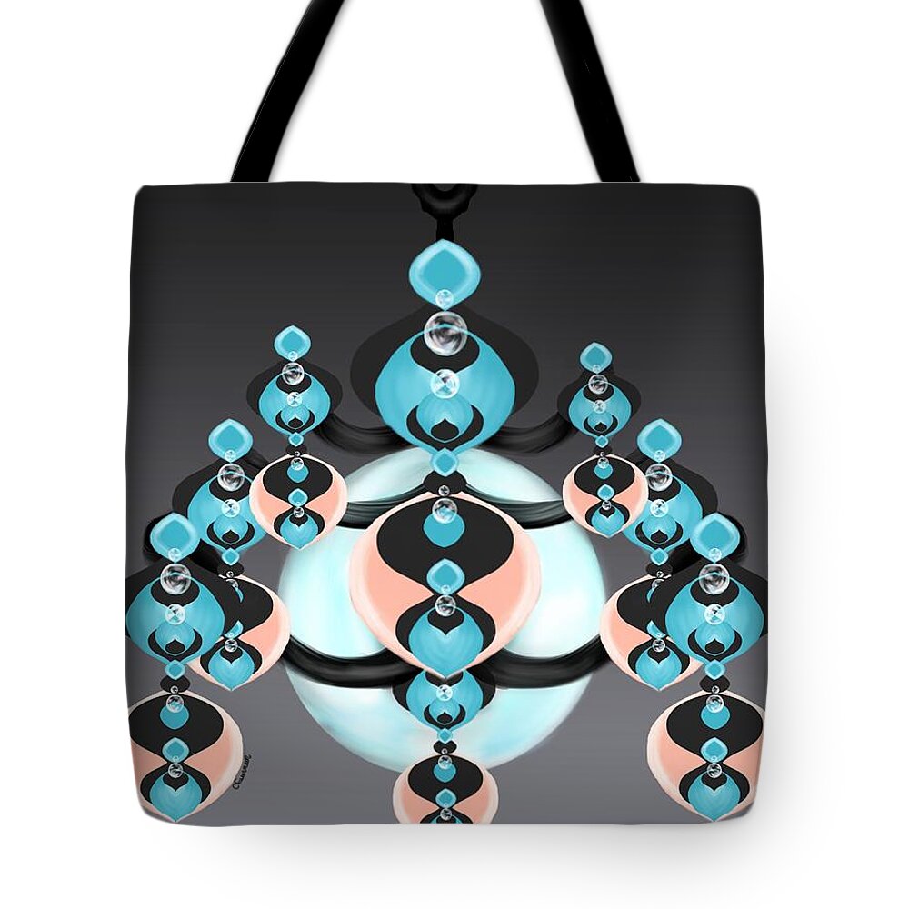 Ornamental Tote Bag featuring the digital art Ornamental Ice Illumination by Christine Fournier