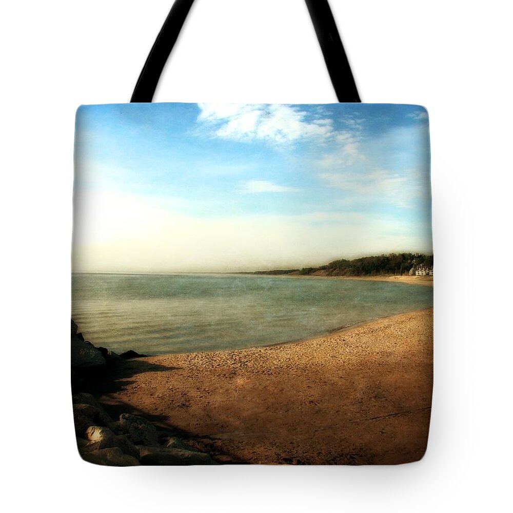 Blue Tote Bag featuring the photograph Ottawa Beach State Park by Michelle Calkins