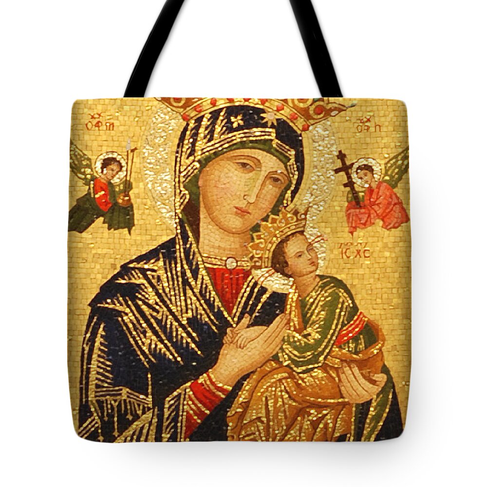 Our Lady Tote Bag featuring the photograph Our Lady of Perpetual Help by Philip Ralley