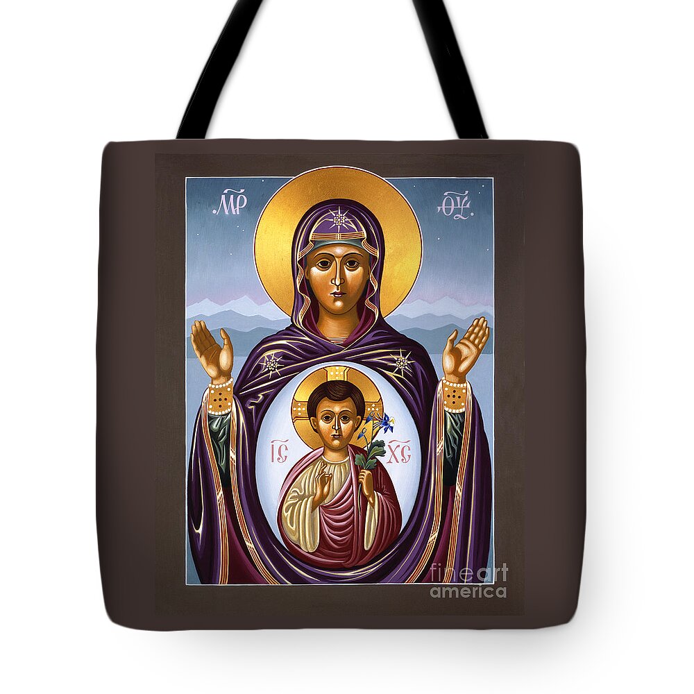 William Hart Mcnichols Tote Bag featuring the painting Our Lady of the New Advent Gate of Heaven 003 by William Hart McNichols