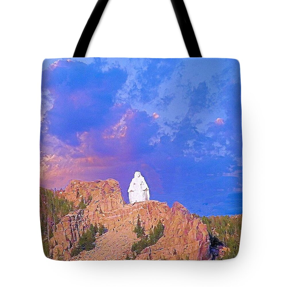 Lady Of The Rockies Tote Bag featuring the photograph Our Lady of the Rockies by Janette Boyd