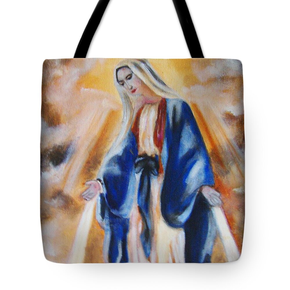 Art Tote Bag featuring the painting Our Lady by Ryszard Ludynia