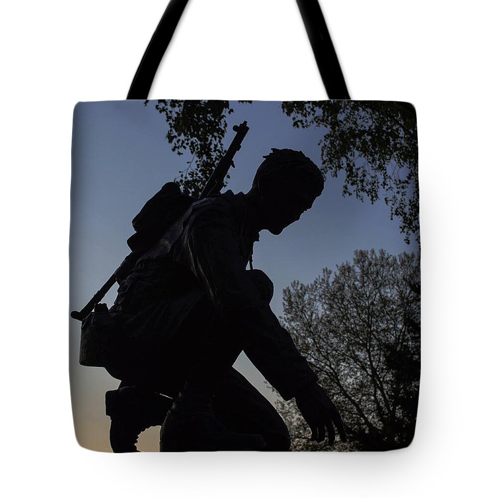 American Soldier Tote Bag featuring the photograph Our Soldiers Give so Much by Ron Roberts