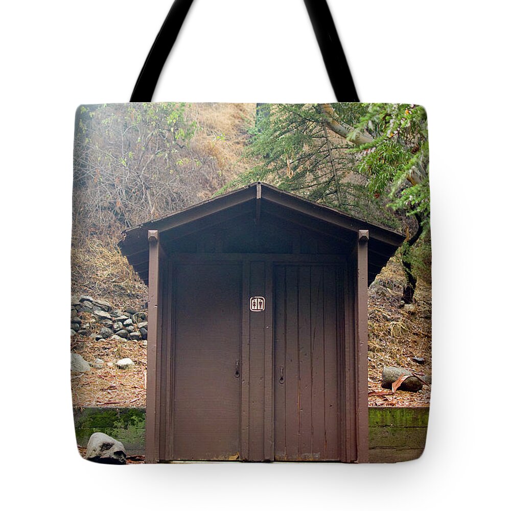 Outhouse Tote Bag featuring the photograph Out House In Los Angeles National Forest by Peter Starman