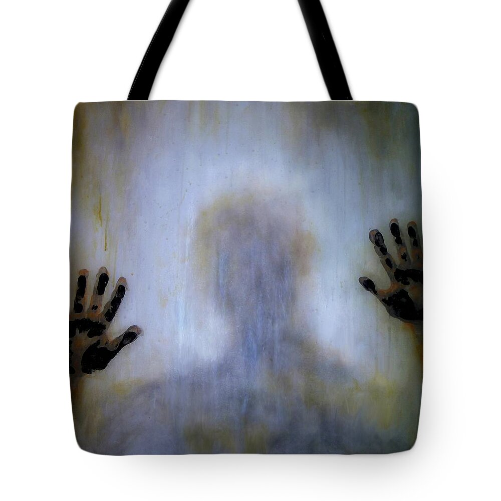 Original Art Tote Bag featuring the painting Outsider by Lilia D
