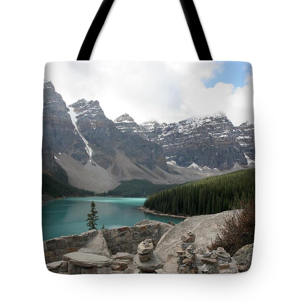 Lake Tote Bag featuring the photograph Moraine Lake Lookout - Lake Louise, Alberta by Ian McAdie