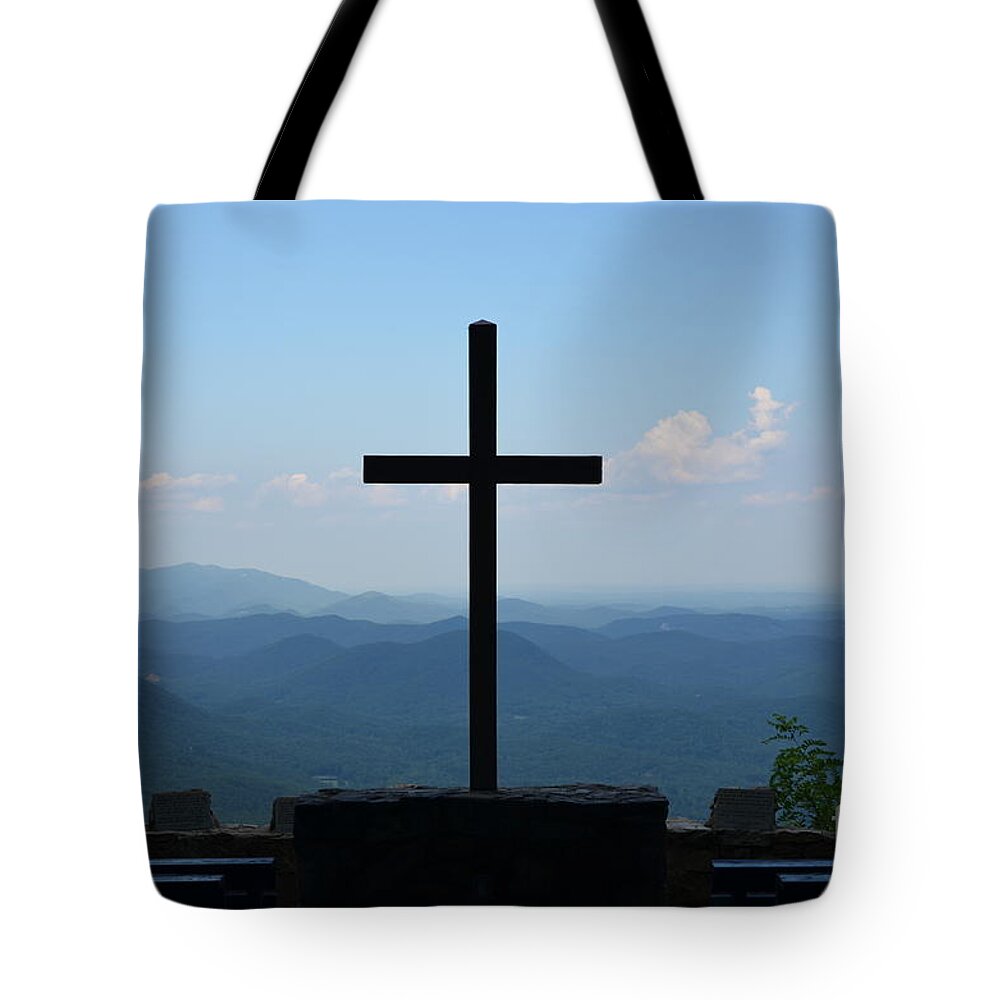 Blue Tote Bag featuring the photograph Over Looking His Creation by Bob Sample