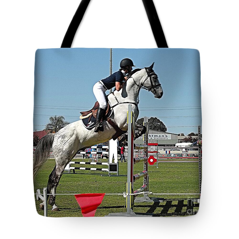 Over The Hurdles Tote Bag featuring the photograph Over the Hurdles by Blair Stuart