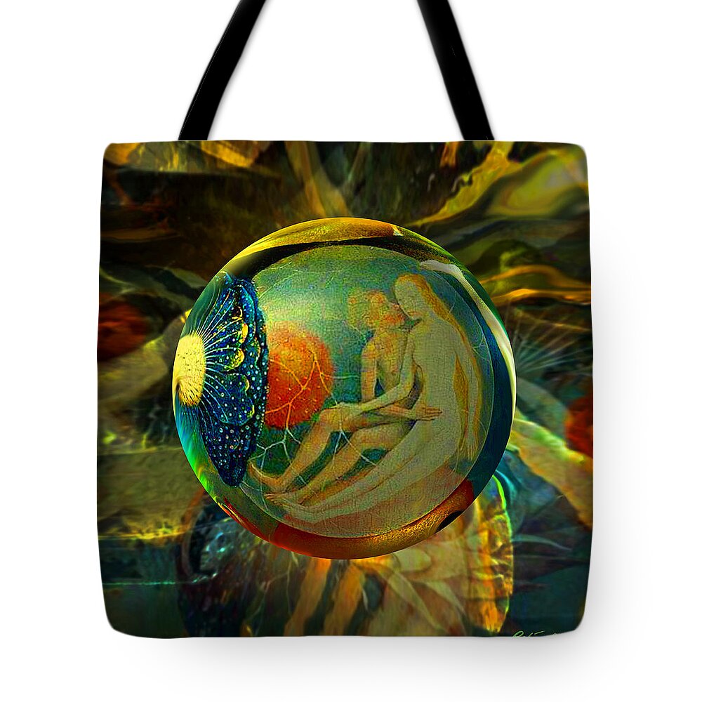  Earthly Delights Tote Bag featuring the painting Ovule of Eden by Robin Moline