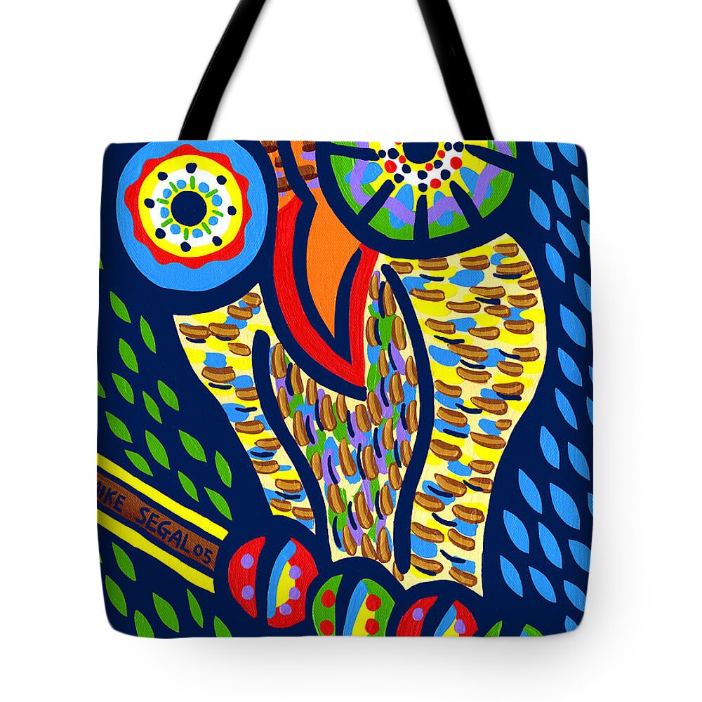 Owl Tote Bag featuring the painting Owl by Mike Segal