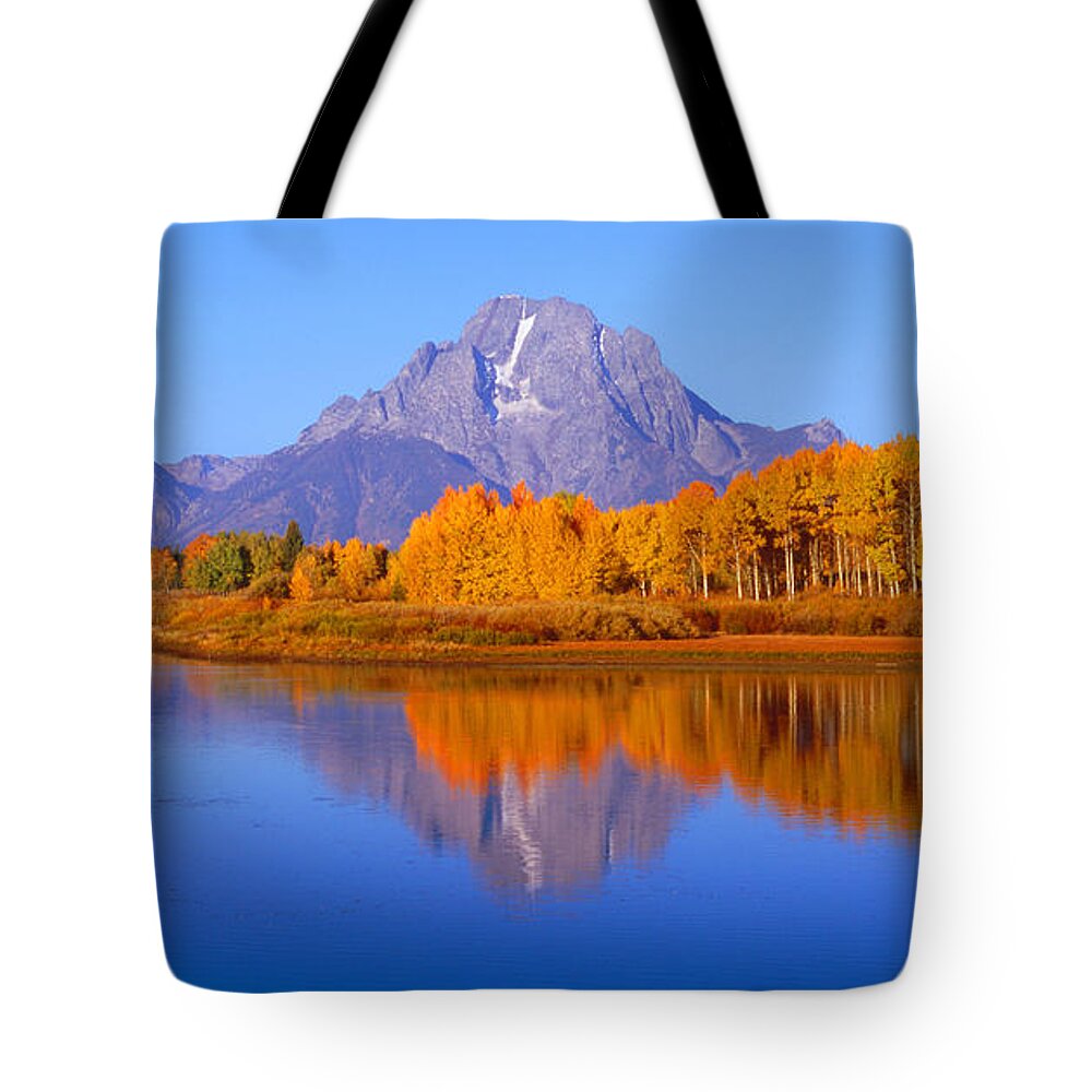 Landscape Tote Bag featuring the photograph Oxbow Bend in Grand Teton by Benedict Heekwan Yang