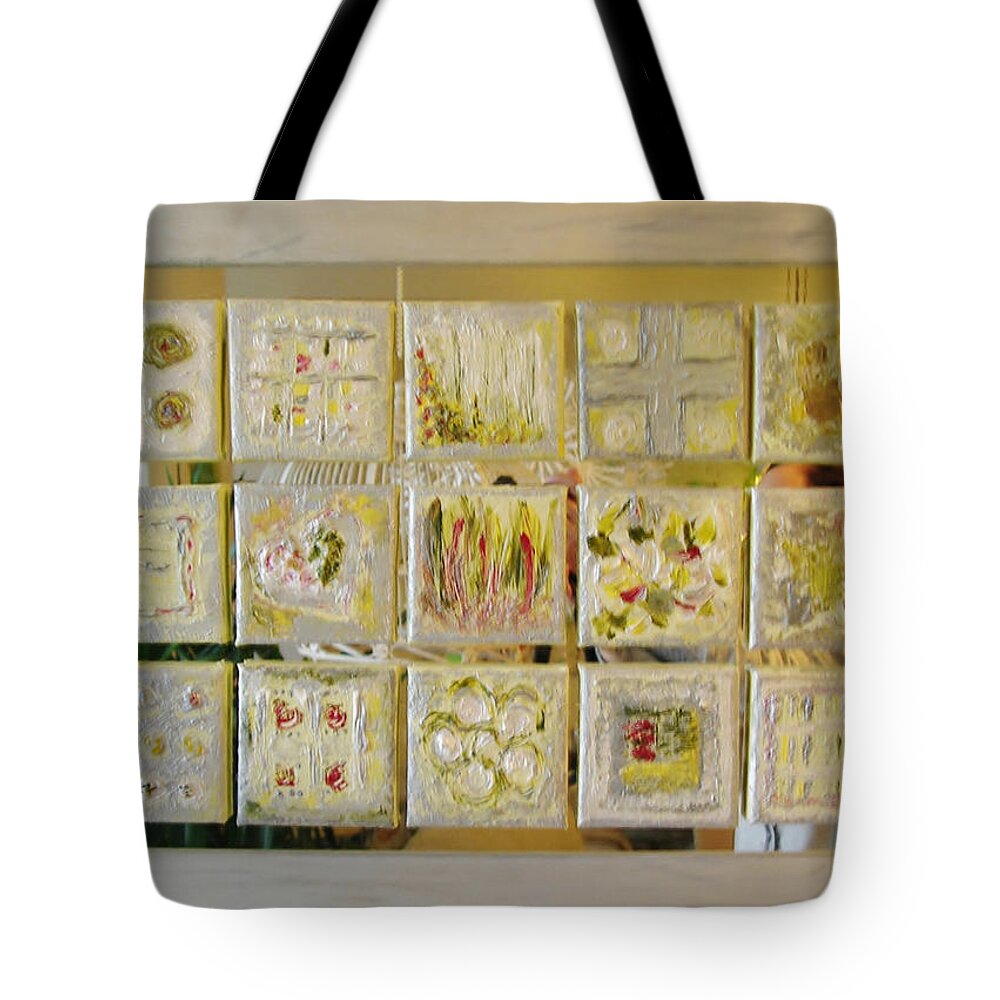 Acryl Painting -mirror Tote Bag featuring the painting P2P-4 mirror by KUNST MIT HERZ Art with heart