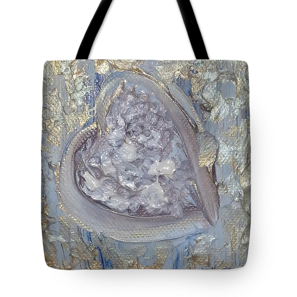 Abstract Painting Strcutured Mix Tote Bag featuring the painting P3 by KUNST MIT HERZ Art with heart