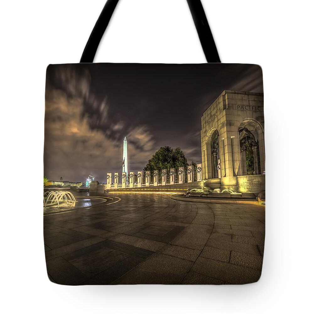 Dc Tote Bag featuring the photograph Pacific side of the World War II Memorial by David Morefield