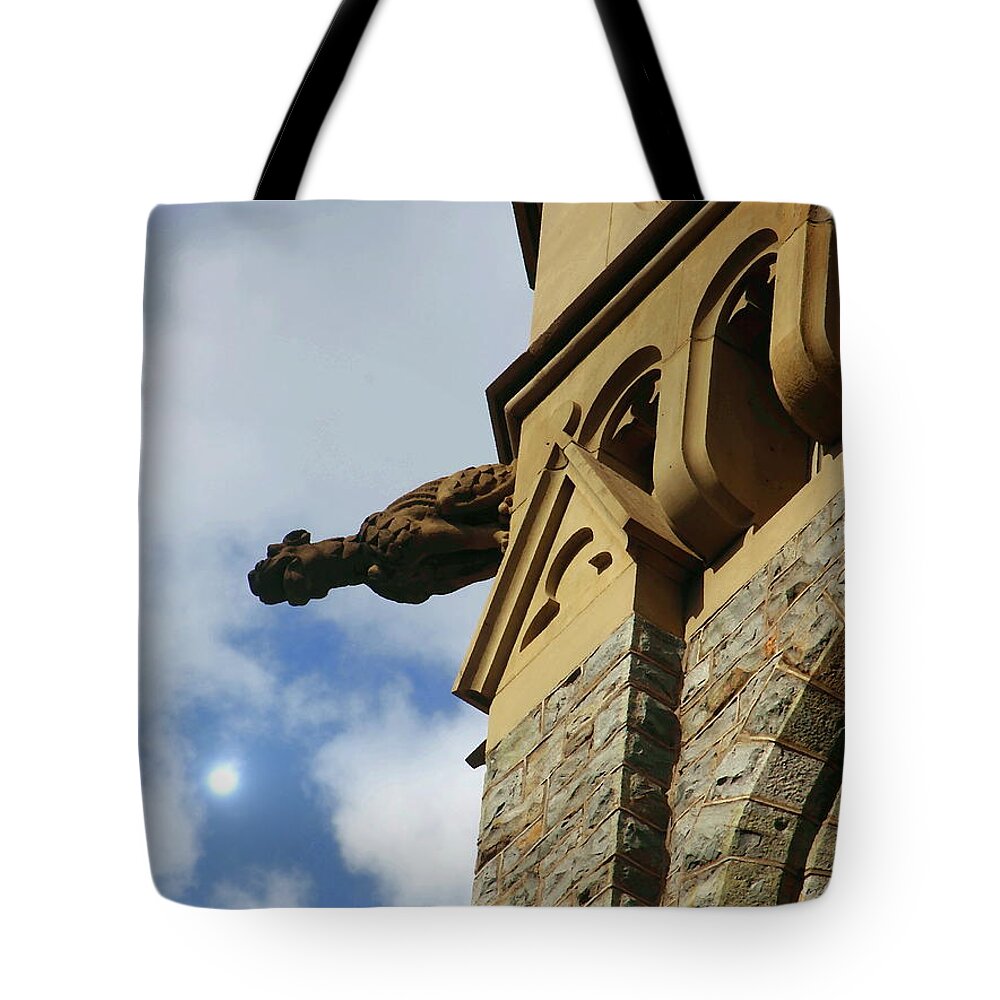 Lehigh University Tote Bag featuring the photograph Packer Memorial Church Gargoyle by Jacqueline M Lewis