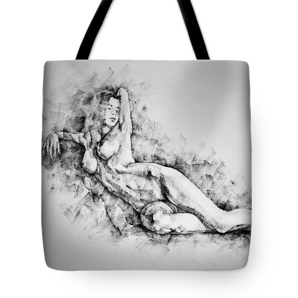 Erotic Tote Bag featuring the drawing Page 25 by Dimitar Hristov