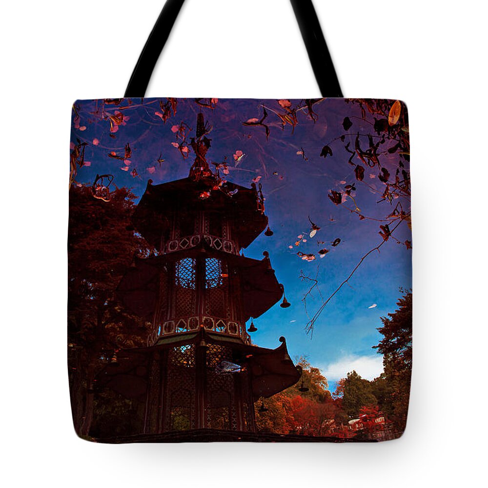Lake Tote Bag featuring the photograph Pagoda Reflection by B Cash