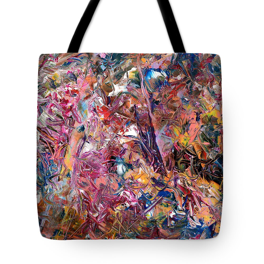 Abstract Tote Bag featuring the painting Paint number 49 by James W Johnson
