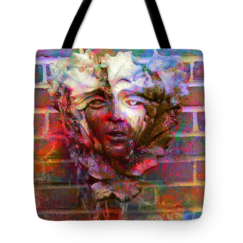 Face Tote Bag featuring the digital art Paint sprayed by Lilia D