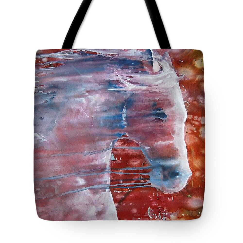 Horse Art Tote Bag featuring the painting Painted By The Wind by Jani Freimann