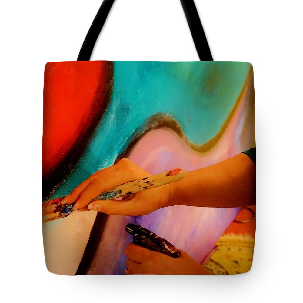 Painting Tote Bag featuring the painting Painting The Night Away by Lisa Kaiser