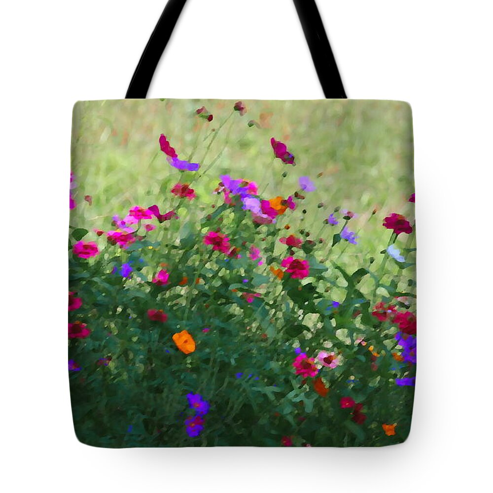 Flower Tote Bag featuring the photograph Painty Roadside Flowers by Cathy Lindsey