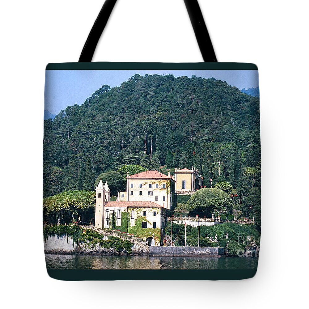 Lake Como Tote Bag featuring the photograph Palace at Lake Como Italy by Greta Corens