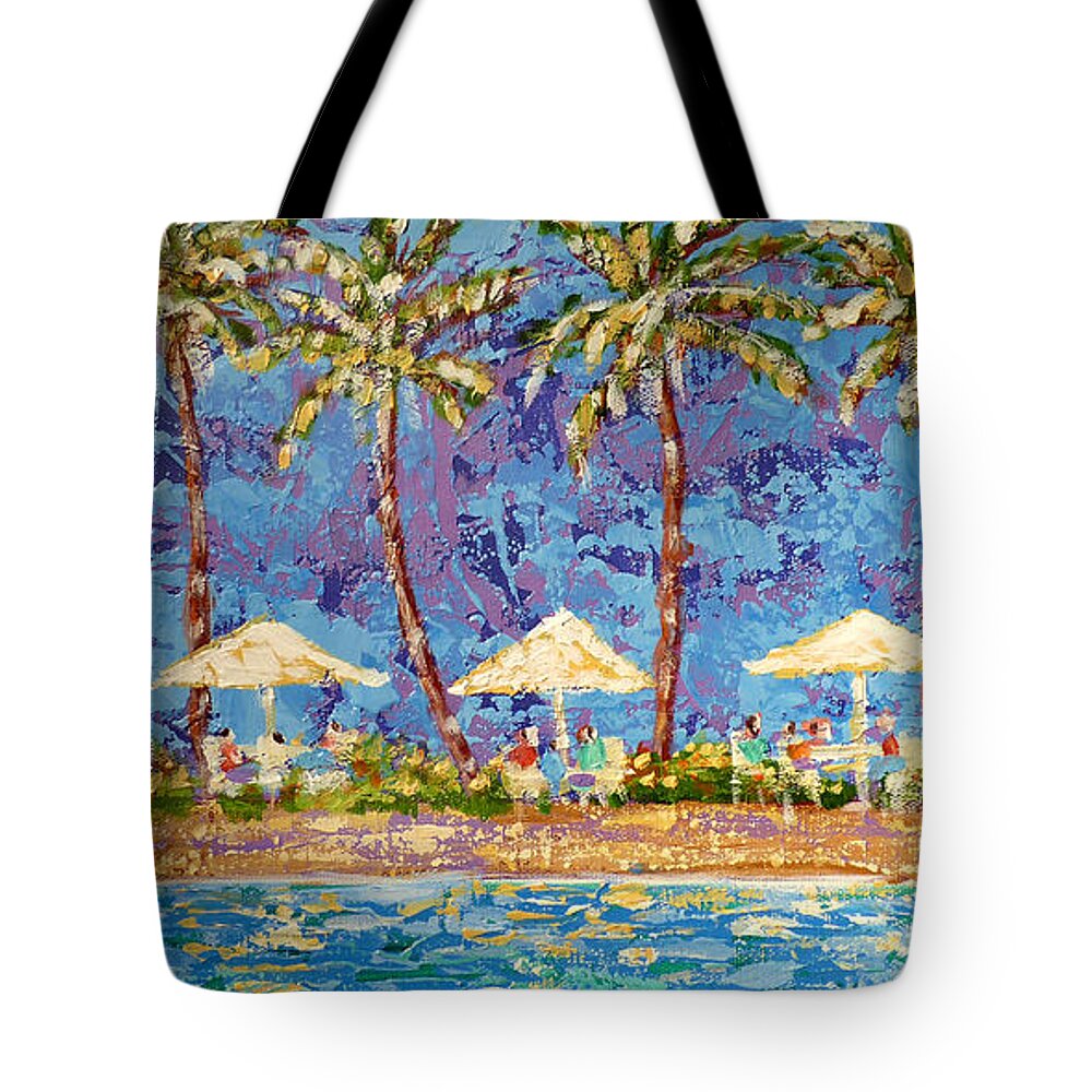 Palm Tote Bag featuring the painting Palm Beach Life by Audrey Peaty