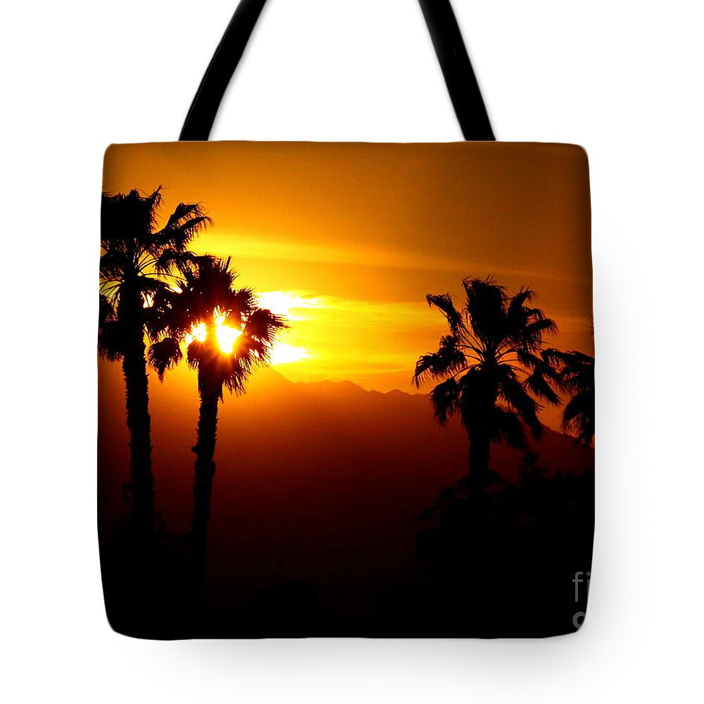 Sunset Tote Bag featuring the photograph Palm Desert Sunset by Patrick Witz