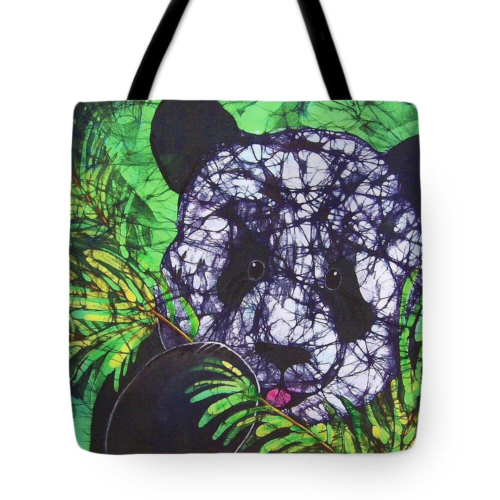 Panda Tote Bag featuring the tapestry - textile Panda Snack by Kay Shaffer