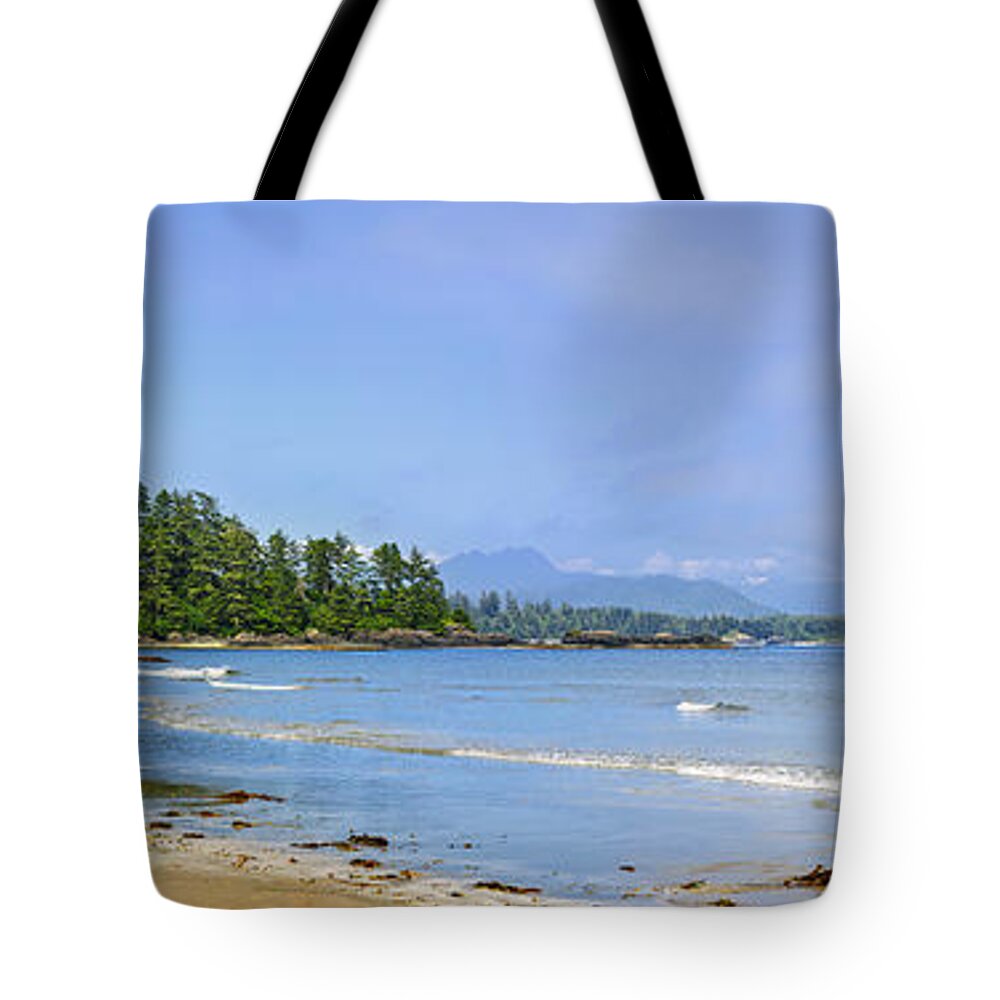 Pacific Tote Bag featuring the photograph Panorama of Pacific coast on Vancouver Island by Elena Elisseeva