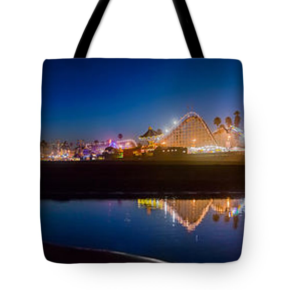 Amusement Park Tote Bag featuring the photograph Panorama - Santa Cruz Boardwalk by Scott Campbell