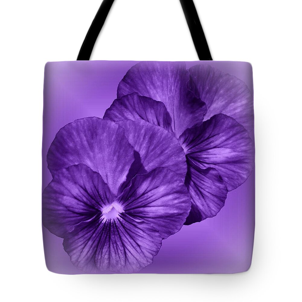Pansies Tote Bag featuring the photograph Pansy Purple by MTBobbins Photography