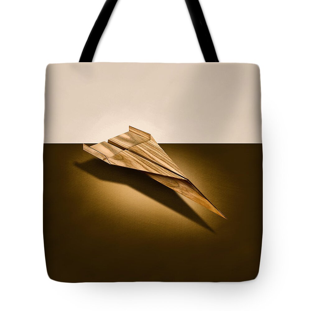 Aircraft Tote Bag featuring the photograph Paper Airplanes of Wood 3 by YoPedro