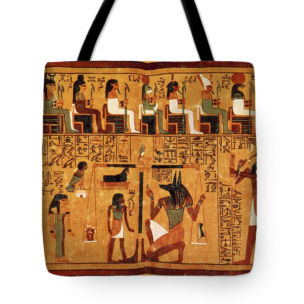 Religion Tote Bag featuring the photograph Papyrus Of Ani, Weighing Of The Heart by Science Source