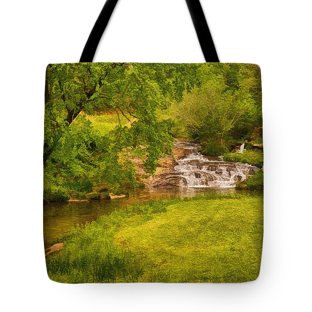 Pardue Mill Creek Tote Bag featuring the photograph Pardue Mill Creek by Priscilla Burgers