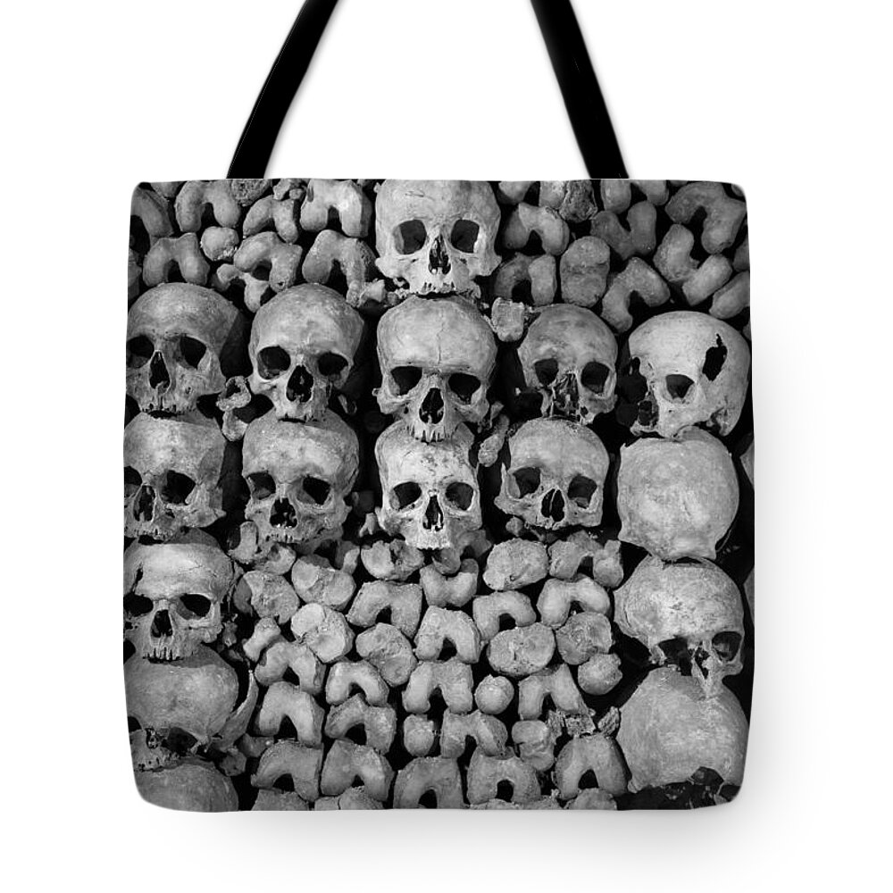 Bone Tote Bag featuring the photograph Paris Catacombs by Inge Johnsson